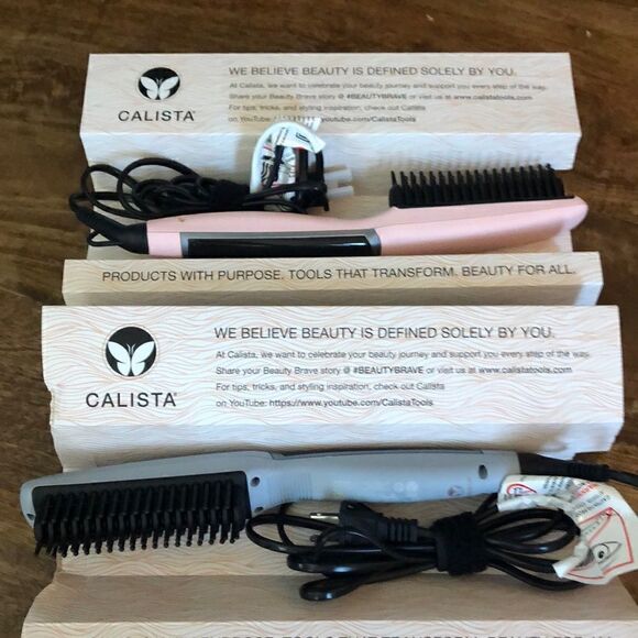 Calista TrianglPro Heated Detailer Hair Brush-River blue, light pink or zebra - Picture 4 of 7